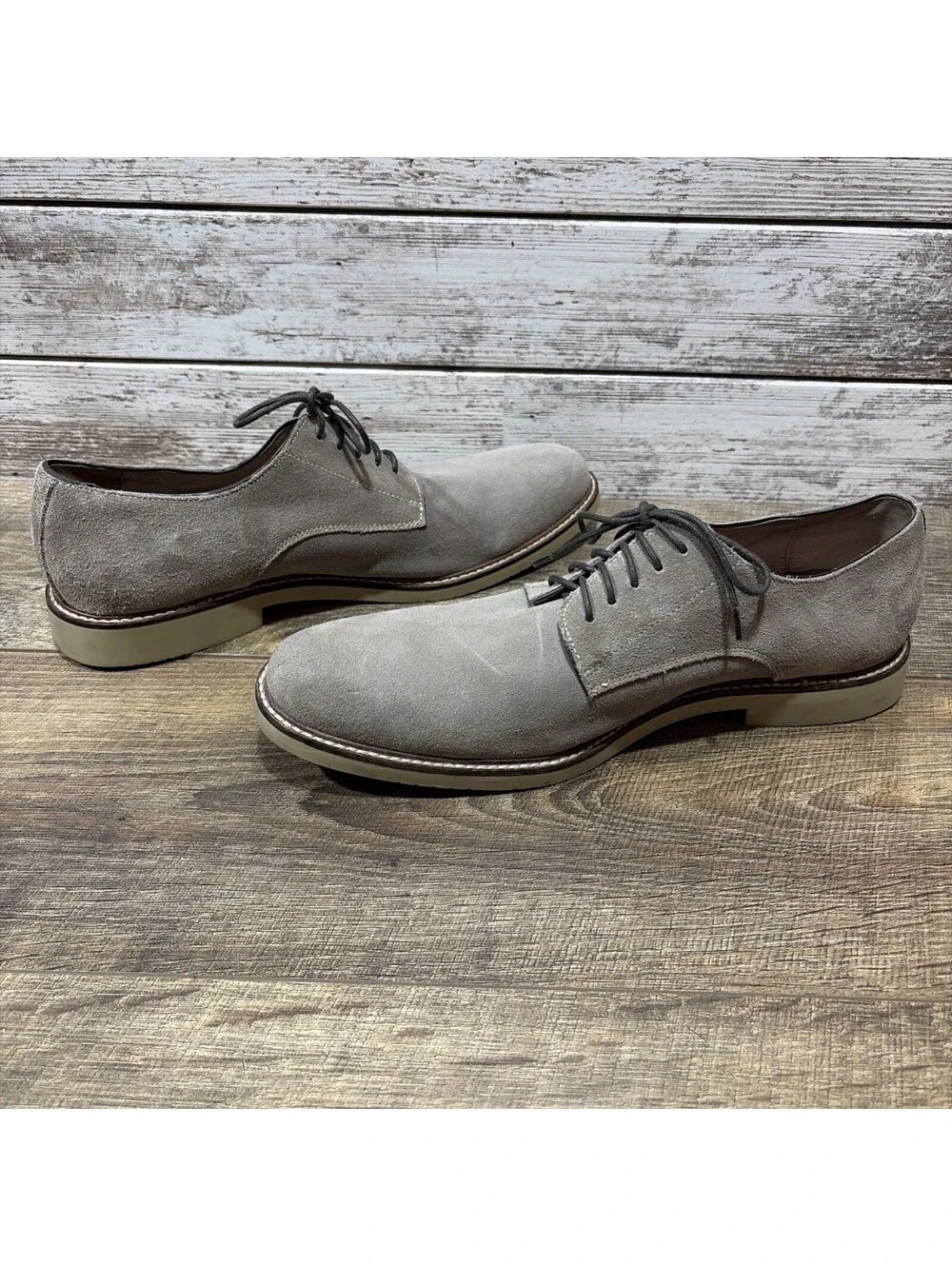 BANANA REPUBLIC Light Grey Owen Suede Leather Oxford Dress Shoe Men’s Sz 12